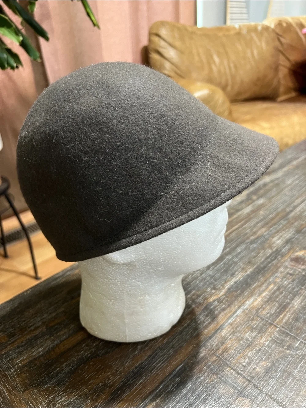 Brown Wool Cloche Hat